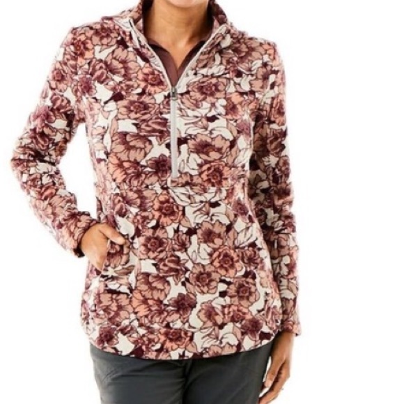 Royal Robbins Sentinel Peak Hoodie size M floral pockets flattering silhouette - Picture 2 of 16